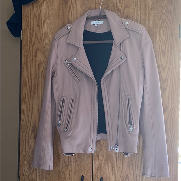 baby pink leather jacket